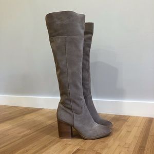 Steve Madden Saudy Taupe Suede Leather Over The Knee Boot Size 8